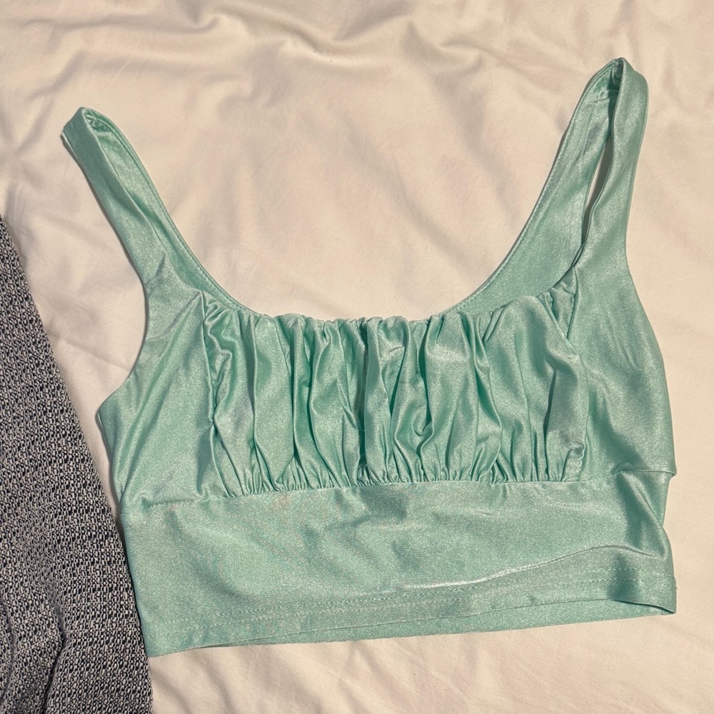 Shimmering Aqua Crop Top